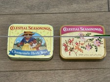 Vintage Celestial Seasonings Tins Chamomile Herb Teas Wild Roses & Rosehips Lot picture