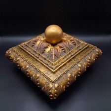 Gorgeous Vintage Style Gold Gilt Trinket / Jewelry Box 7 in picture