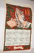 Linen Kitchen Calendar Towel 1972 Praying Hands picture