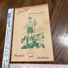 RARE VINTAGE 1950’s menu isaly’s dairy co. mansfield, ohio swiss dairymen. picture