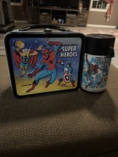 Aladdin 1976 Vintage Lunchbox Marvel Comics Super Heroes & Thermos picture