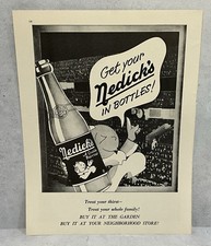 Vintage 1951 Nedick’s Soda Bottle Print Ad Madison Square Garden NYC Mascot picture