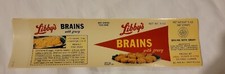 Vintage Libby's Brains with gravy Can Label Original-NOS -RARE- Chicago, Il USA picture