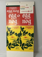 Vintage Qt  Carton Eggnog Carolina Dairies Kinston NC picture