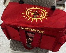 Premier Firefighter Turnout Gear Bag w/ Embroidery Firefighter FD ECT. - Red picture