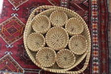 Gullah sweetgrass basket tray for drinkware picture