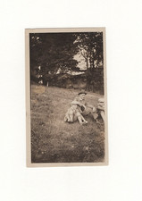 1930s Family Resting on Hillside Vintage Snapshot Handwritten Note on Back picture