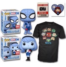 Funko Pop Spider-Man Blue Marvel Collector Corps Box Size 3XL Figure Toy Pin picture