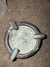 Antique Heintz Art Metal Shop Sterling on Bronze Ashtray 2006 Arts & Crafts Vtg picture