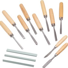 Hand Wood Chisel Set Carving Kit 12 Piece Professional Beginners Woodworking picture