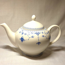 Churchill Helsinki Finlandia Blue & White Glazed Ceramic Teapot picture