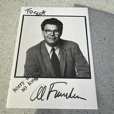 Al Franken vintage signed Black Sharpie 5x7 photograph B&W Inscribed To Scott picture