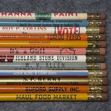Lot of 12 Vintage Advertising Pencils Mixed Local Businesses Rare picture