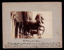 ca. 1850-1890 Antique Albumen Photo The Horses of San Marco Bronze Venice Italy picture