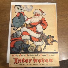 1944 WW2 USA AMERICA SANTA CLAUS CARICATURE FUNNY XMAS  PROPAGANDA. picture