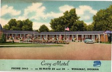 Cozy Motel Winamac Indiana Linen Postcard 1940s United Motor Courts Pre-Owned picture