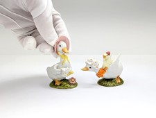 Vintage Lefton China Mother Goose Figurines Pair Hand Painted Matte Bonnet 02348 picture