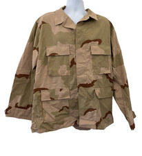 Vintage 3 Color Desert Tru Spec BDU Camo Jacket Army XL Military Tactical Gorp picture