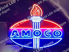 Amoco Oil Gasoline Gas Fuel Station Vivid LED Neon Sign Light Bar With Dimmer picture