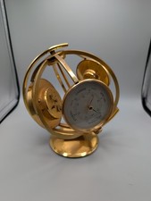Vintage Imexal 15 Jewels World Time Desk Clock Barometer Thermometer Swiss Made picture