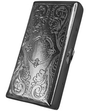 Retro Cigarette Case Victorian Style Metal Holder for Regular, King,100'S, 120'S picture