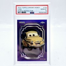 2024 Disney Topps Chrome Luigi #120 PSA 10 Cars Purple /199  picture