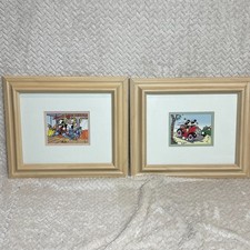 Vtg Disney Mickey & Minnie Mouse Matted Framed Art Print Crystal Art Gallery picture