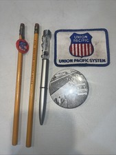 Railroad Pencils, Pen, Patch, Union Pacific Pencil Pin And North Platte Canteen picture