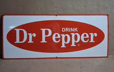 Drink Dr. Pepper Porcelain Enamel Sign 36 x 15 Inches 1 Sided picture