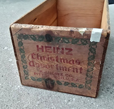 Vintage Heinz 57 Christmas Assortment Wood Crate Box Pittsburgh Food Advertising picture