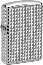 Zippo Geometric Diamond Design MultiCut Armor High Polish Chrome 48880 picture