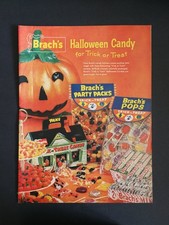Vintage 1958 Brachs Halloween Candy Print Ad Jack O Lantern Trick or Treat picture