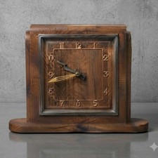 Art Deco Garrard Mantel Clock 1930-40s Veneered Wood Chrome Bezel Arabic Numbers picture