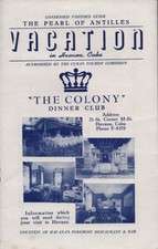 Vintage Havana Cuba Vacation Tourist Guide Colony Dinner Club Tropicana Casino picture