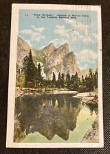 Vintage 1923 Yosemite NP Postcard Three Brothers picture