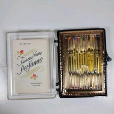 Vintage 1940-50's Famous Name Perfumes Sample Nips Set Glass Vials Original picture