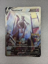 2022 Pokémon Go TCG Mewtwo v Alternate Full Art HOLO Card 072/078 MINT picture
