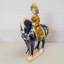 Large Chinese Sancai Glazed Pottery Horse & Rider Sculpture Tang Style 17