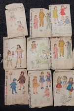 LOT 1940s vintage 9 different CHILD GIRL SEWING PATTERN size 2 dress pj coat picture