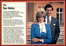 1981 Royal Wedding Prince Charles & Lady Diana Colourmaster Postcard picture
