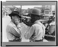 Photo:London Ohio Main Street 1938 Men in Hats Cars Clothing Store picture