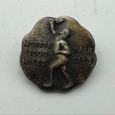 Deco Vtg Antique Morton 1000 Mile Walk Club Award Lapel Pin American Badge R9 picture