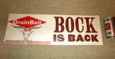 1960's GRAIN BELT BOCK is back wall sign MINNESOTA  NOS picture