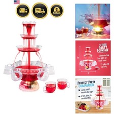 3-Tier Lighted Party Fountain, Holds 1.5 Gallons, LED Lighted Base, Includes ... picture