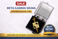 Beta Gamma Sigma BGS Graduation Honor business honor society label pin gold picture