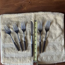 VINTAGE INTERPUR STAINLESS STEEL JAPAN Flatware - Mixed Lot Of 6 picture