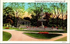 Fountain and Band Stand Penn Common York PA Vintage Postcard 5P18-7 picture