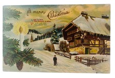 Vintage Antique c.1914 Victorian German Embossed Postcard Merry Christmas picture