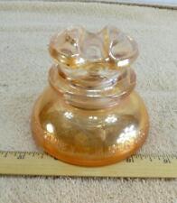 Vintage Carnival Marigold Glass Insulator Pyrex Marked 662 Paperweight  picture