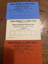 1905 Otterbein Memorial U.B. Church Missionary Contest Cards Red Blue Lot PA picture